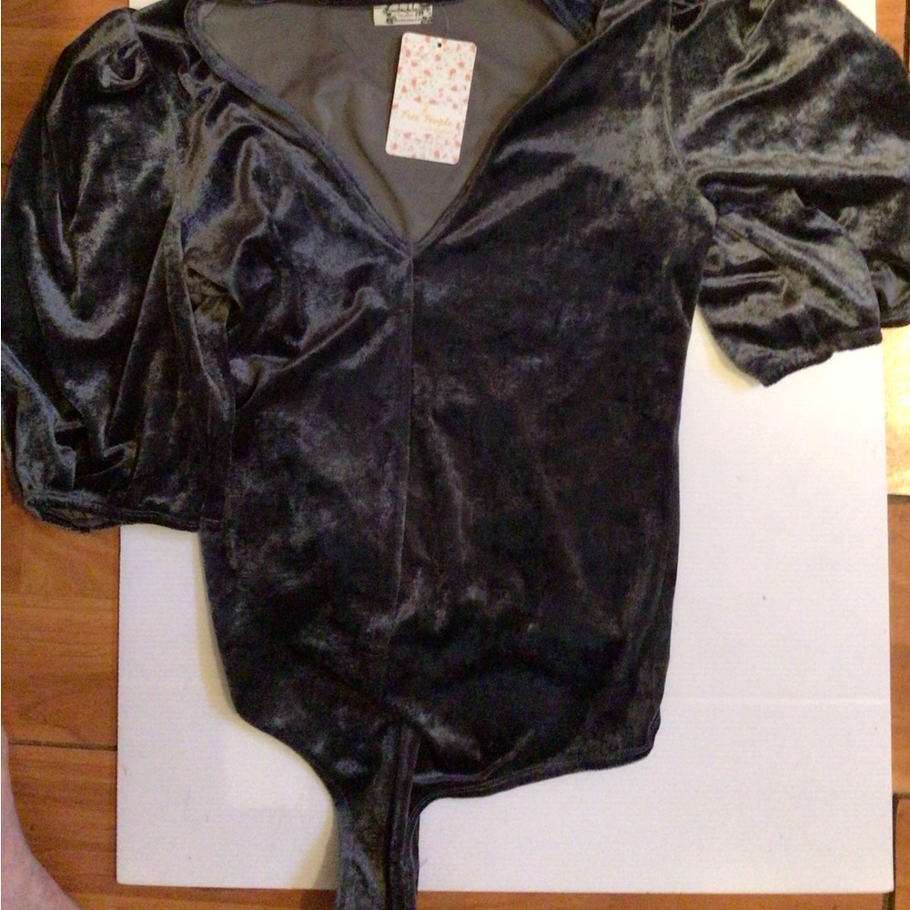 Sale! Free People don’t you wish velvet bodysuit - Picture 2 of 9